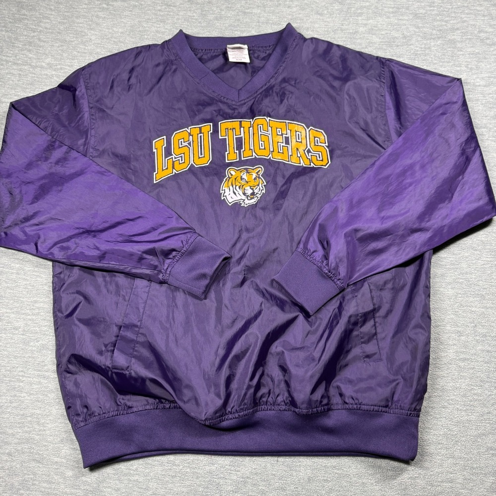 Red Oak Windbreaker Men M‎ Purple LSU Tigers NCAA College V-Neck Pullover Jacket